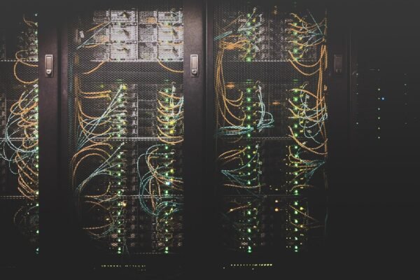 Server rack with network equipment representing a self-hosted homelab